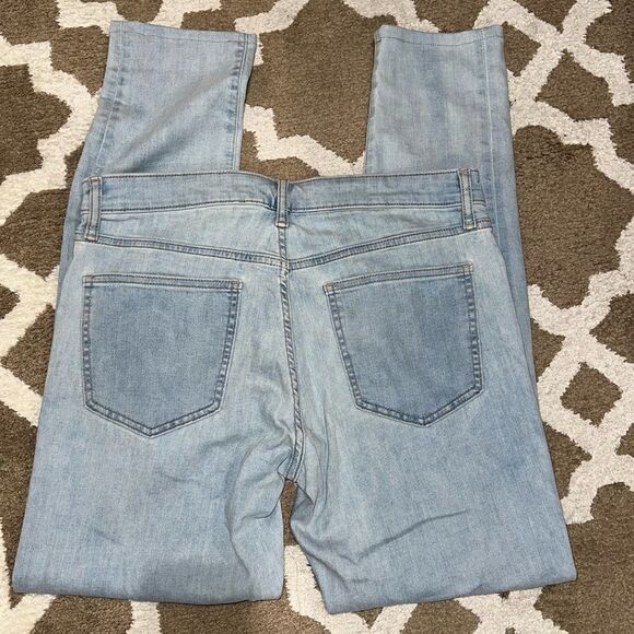 Uniqlo Mens 32x34 Skinny Blue Denim Jeans - Light Wash‎ Stretch Bottoms Casual - Picture 2 of 6